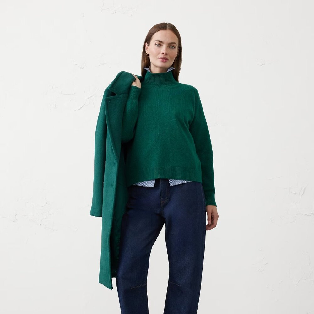 Banana Republic Cozy Turtleneck Pullover Sweater in Green NWT